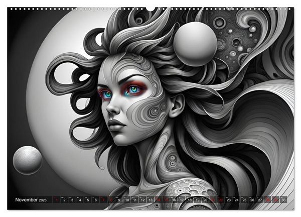 Produktbild: Fantasie Universum Sch&ouml;nheiten (hochwertiger Premium Wandkalender 2026 DIN A2 quer), Kunstdruck in Hochglanz