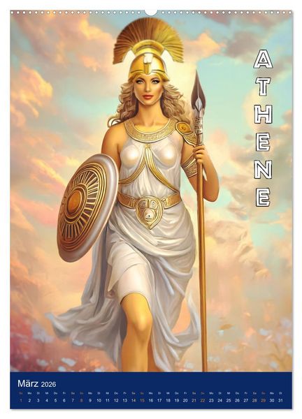 Produktbild: Zeus - Umringt von griechischen G&ouml;ttern (hochwertiger Premium Wandkalender 2026 DIN A2 hoch), Kunstdruck in Hochglanz