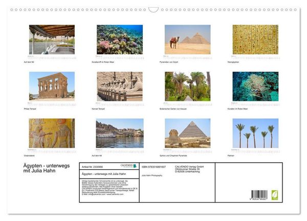 Produktbild: &Auml;gypten - unterwegs mit Julia Hahn (Wandkalender 2027 DIN A2 quer), CALVENDO Monatskalender