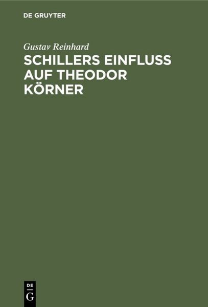 Produktbild: Schillers Einfluss auf Theodor K&ouml;rner