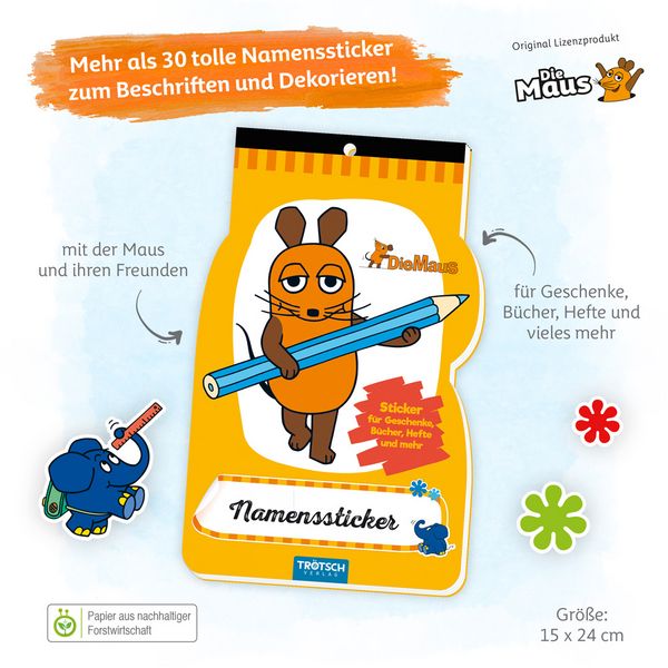 Produktbild: Tr&ouml;tsch Die Maus Namenssticker