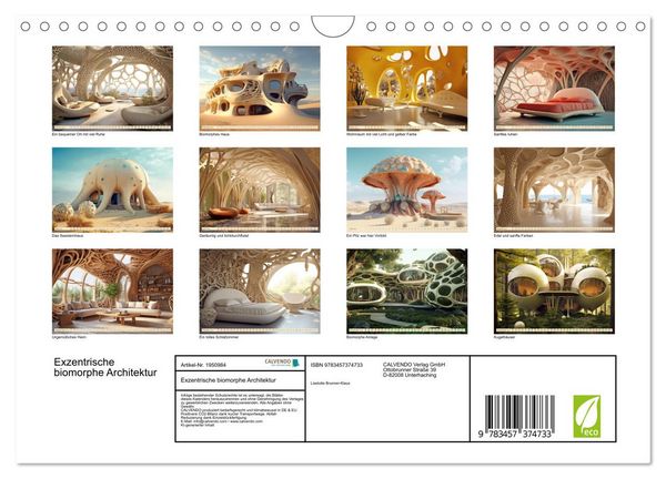 Produktbild: Exzentrische biomorphe Architektur (Wandkalender 2026 DIN A4 quer), CALVENDO Monatskalender