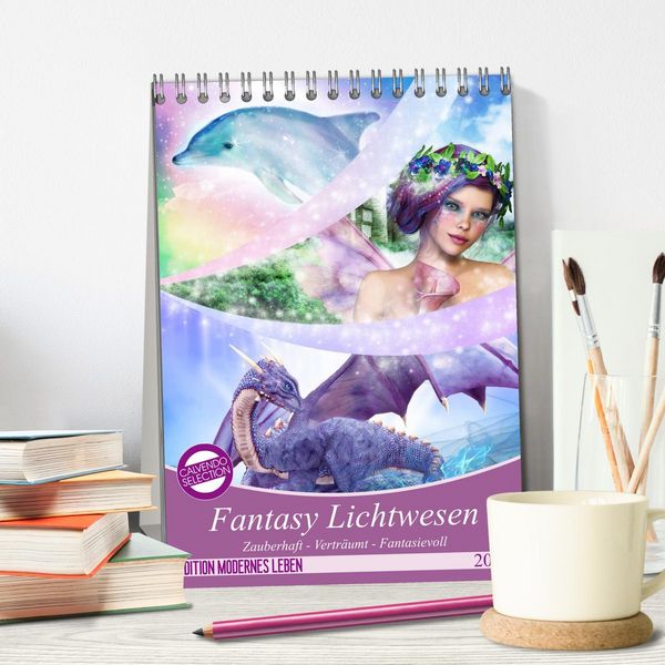 Produktbild: Fantasy Lichtwesen (Tischkalender 2026 DIN A5 hoch), CALVENDO Monatskalender