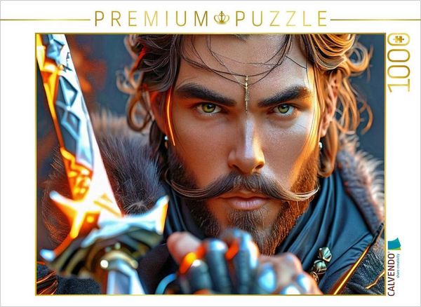 CALVENDO Puzzle Prinz im Bann des magischen Schwertes | 1000 Teile Lege-Größe 64x48cm Foto-Puzzle für glückliche Stunden