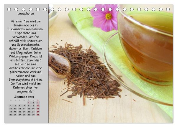 Produktbild: Eine kleine Teekunde - Zw&ouml;lf Teesorten im Portr&auml;t (Tischkalender 2027 DIN A5 quer), CALVENDO Monatskalender