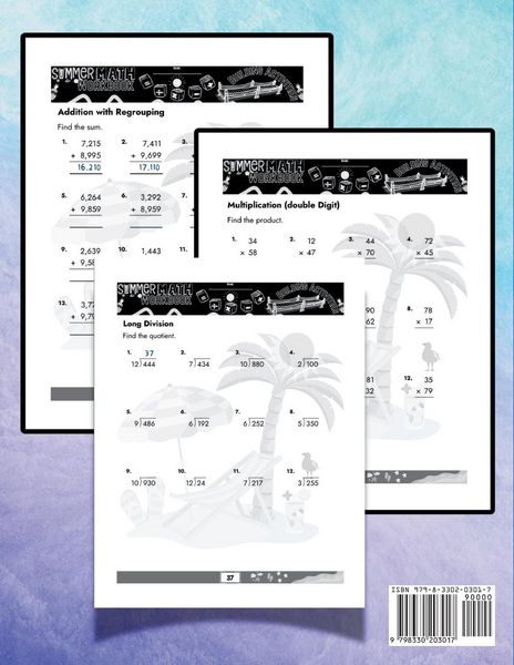 Produktbild: Summer Math Workbook | 3-4 Grade Bridge Building Activities