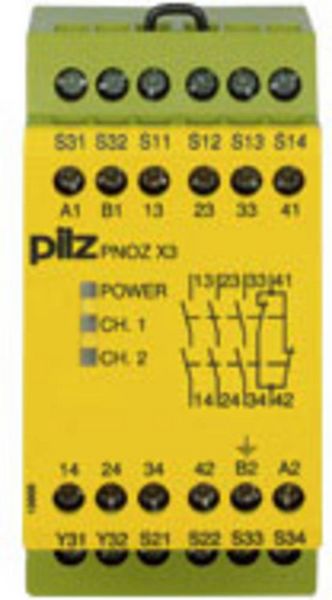 Sicherheitsschaltgerät PNOZ X3 24VAC 24VDC 3n/o 1n/c 1so PILZ Betriebsspannung: 24 V/DC 3 Schließer, 1 Öffner (B x H x T) 45 x 87 x 121 mm 1 St.