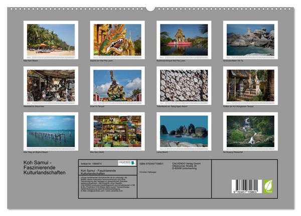 Produktbild: Koh Samui - Faszinierende Kulturlandschaften (hochwertiger Premium Wandkalender 2026 DIN A2 quer), Kunstdruck in Hochglanz