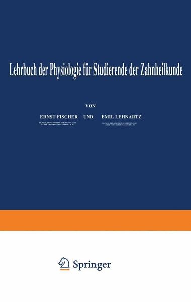 Produktbild: Lehrbuch der Physiologie f&uuml;r Studierende der Zahnheilkunde