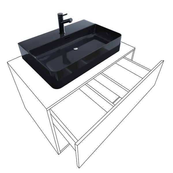 Produktbild: 5-tlg Waschtisch Badm&ouml;bel 80cm Lendas XL Schublade