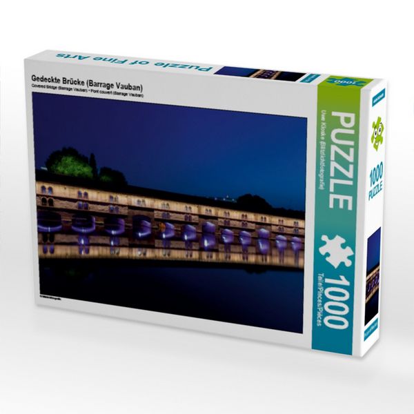 CALVENDO Puzzle Gedeckte Brücke (Barrage Vauban) | 1000 Teile Lege-Größe 64 × 48 cm Foto-Puzzle für glückliche Stunden