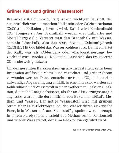 Produktbild: Einstein f&uuml;r Quanten-Dilettanten Tagesabrei&szlig;kalender 2027 - Ein vergn&uuml;glicher Crashkurs in Sachen Naturwissenschaften
