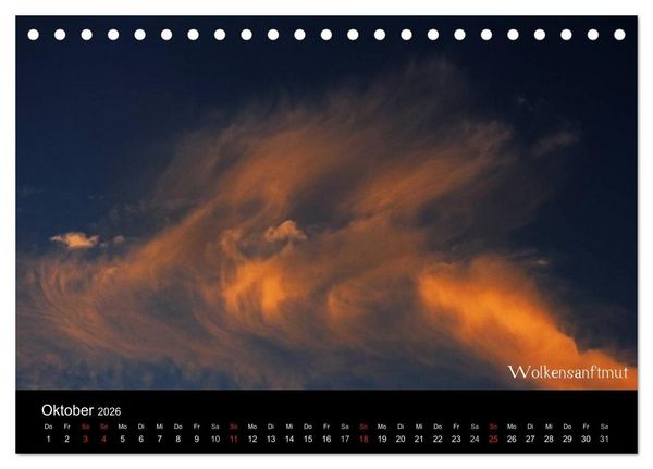 Produktbild: Wolken-Kunstwerke (Tischkalender 2026 DIN A5 quer), CALVENDO Monatskalender