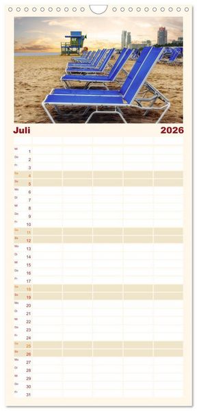 Produktbild: Familienplaner 2026 - Miami - pulsierende Metropole mit 5 Spalten (Wandkalender, 21 x 45 cm) CALVENDO