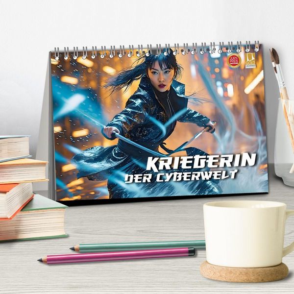 Produktbild: Kriegerin der Cyberwelt (Tischkalender 2026 DIN A5 quer), CALVENDO Monatskalender
