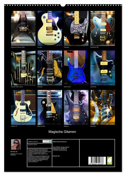 Produktbild: Magische Gitarren (hochwertiger Premium Wandkalender 2026 DIN A2 hoch), Kunstdruck in Hochglanz