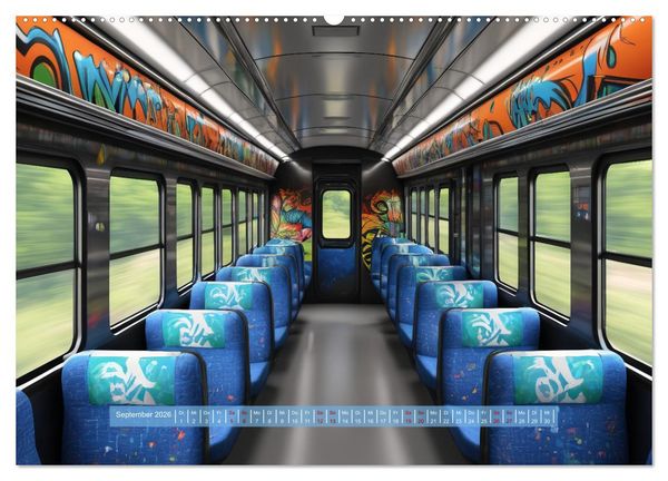 Produktbild: Graffiti Train (hochwertiger Premium Wandkalender 2026 DIN A2 quer), Kunstdruck in Hochglanz