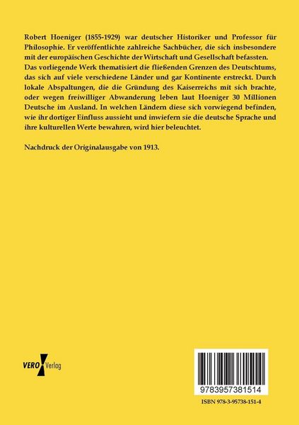 Produktbild: Das Deutschtum im Ausland