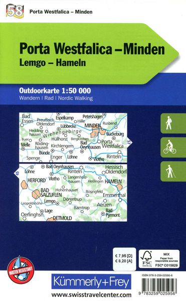Produktbild: K&uuml;mmerly+Frey Outdoorkarte Deutschland 58 Porta Westfalica, Minden 1:50.000