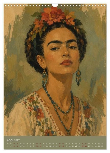 Produktbild: Freude im Haar. Leid im Herzen. Eine Hommage an Frida Kahlo (Wandkalender 2027 DIN A3 hoch), CALVENDO Monatskalender