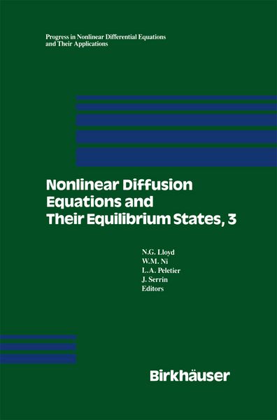 Produktbild: Nonlinear Diffusion Equations and Their Equilibrium States, 3