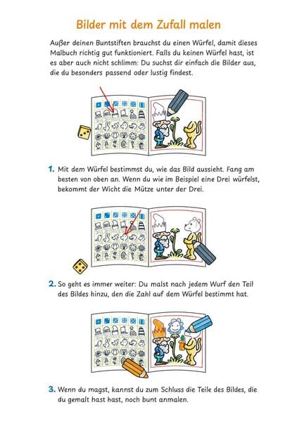 Produktbild: Mein lustiges gro&szlig;es Malspielbuch: W&uuml;rfeln & Malen (ab 7 Jahren)