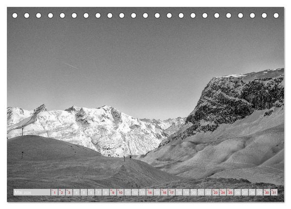 Produktbild: Arlberg black and white (Tischkalender 2026 DIN A5 quer), CALVENDO Monatskalender