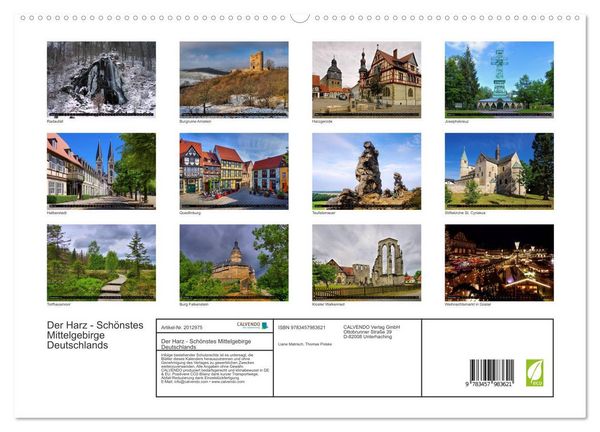 Produktbild: Der Harz - Sch&ouml;nstes Mittelgebirge Deutschlands (hochwertiger Premium Wandkalender 2026 DIN A2 quer), Kunstdruck in Hochglanz