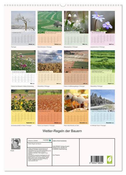 Produktbild: Wetter-Regeln der Bauern (hochwertiger Premium Wandkalender 2026 DIN A2 hoch), Kunstdruck in Hochglanz