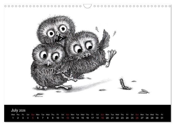 Produktbild: owls & friends 2026 (Wall Calendar 2026 DIN A3 landscape), CALVENDO 12 Month Wall Calendar