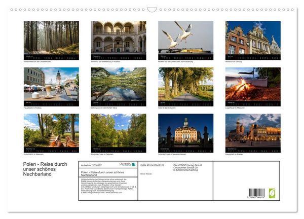 Produktbild: Polen - Reise durch unser sch&ouml;nes Nachbarland (Wandkalender 2026 DIN A2 quer), CALVENDO Monatskalender