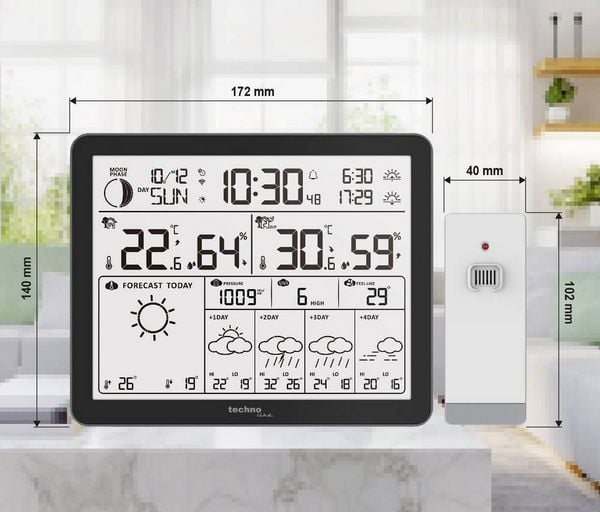 Produktbild: Techno Line WD3000 WD3000 Wetterstation WLAN-Wetterstation Vorhersage f&uuml;r 4 Tage Anzahl Sensoren max. 1