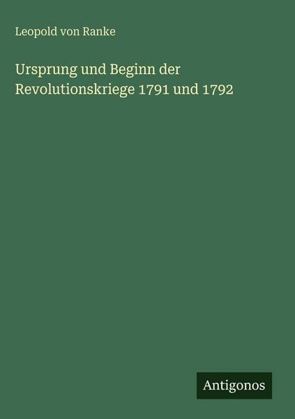 Produktbild: Ursprung und Beginn der Revolutionskriege 1791 und 1792