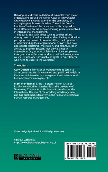 Produktbild: Cases Internatl Org Behavior C