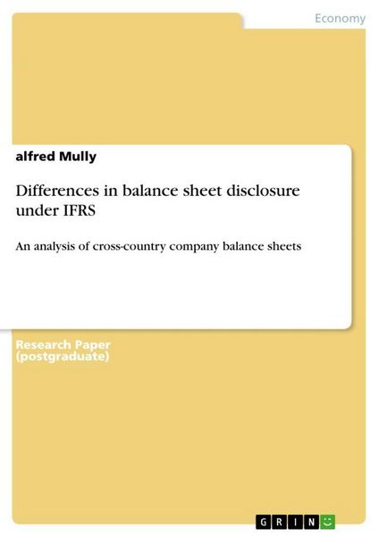 Produktbild: Differences in balance sheet disclosure under IFRS
