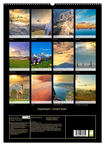 Produktbild: Segelfliegen - einfach Spa&szlig; (hochwertiger Premium Wandkalender 2026 DIN A2 hoch), Kunstdruck in Hochglanz