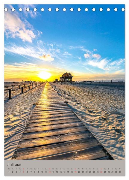 Produktbild: NORDSEEFLAIR - St. Peter Ording und Westerhever (Tischkalender 2026 DIN A5 hoch), CALVENDO Monatskalender