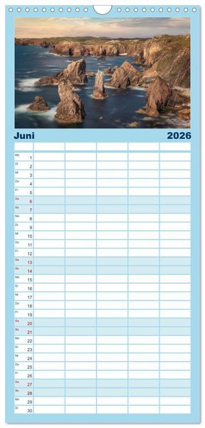 Produktbild: Familienplaner 2026 - Lewis und Harris, die ungez&auml;hmten &Auml;u&szlig;eren Hebriden. mit 5 Spalten (Wandkalender, 21 x 45 cm) CALVENDO
