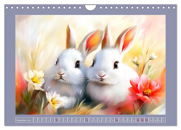 Produktbild: Nagergl&uuml;ck und Bl&uuml;tenzauber. Niedliche Tierchen im romantischen Stil (Wandkalender 2026 DIN A4 quer), CALVENDO Monatskalender
