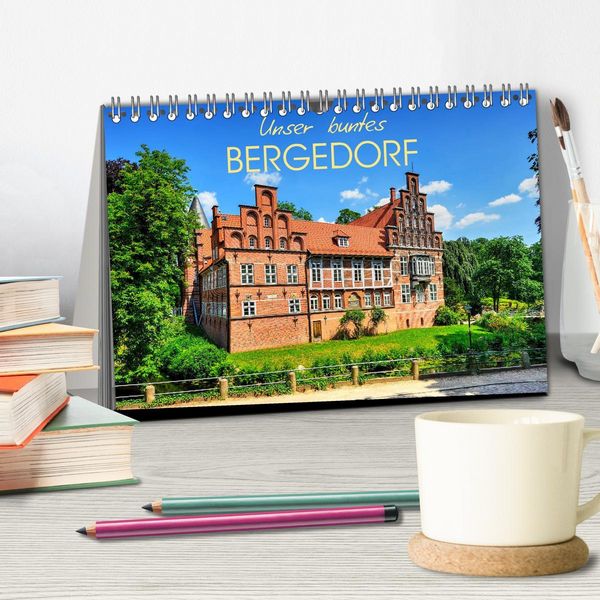 Produktbild: Unser buntes Bergedorf (Tischkalender 2026 DIN A5 quer), CALVENDO Monatskalender