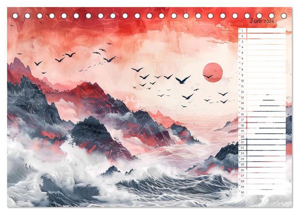 Produktbild: Chinas Harmonie - Terminplaner mit Landschaften und Symbolen (Tischkalender 2026 DIN A5 quer), CALVENDO Monatskalender