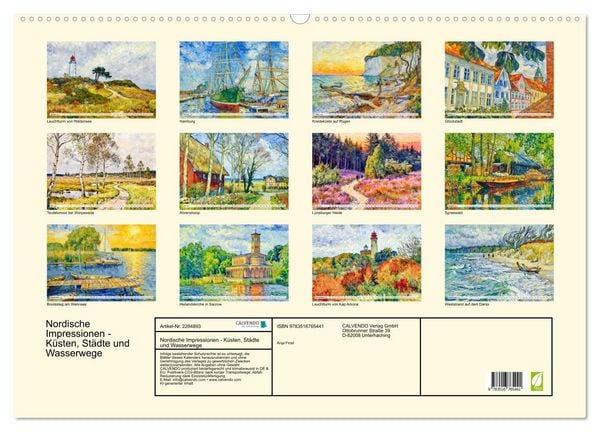 Produktbild: Nordische Impressionen - K&uuml;sten, St&auml;dte und Wasserwege (Wandkalender 2027 DIN A2 quer), CALVENDO Monatskalender