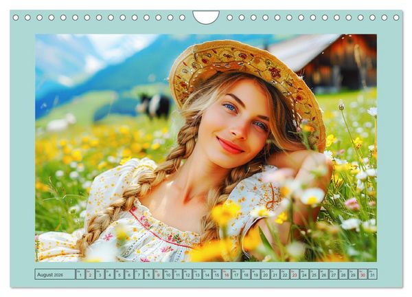 Produktbild: Almwiesenm&auml;rchen. Zauberhafte Frauen und gute Laune in den Bergen (Wandkalender 2026 DIN A4 quer), CALVENDO Monatskalender