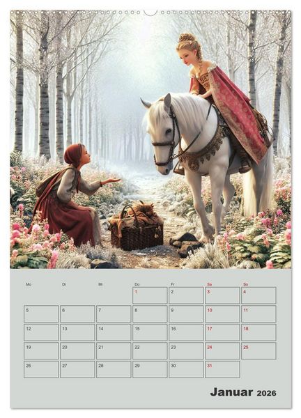 Produktbild: K&ouml;nigliche Momente - Kleine Prinzessin im M&auml;rchenwald (hochwertiger Premium Wandkalender 2026 DIN A2 hoch), Kunstdruck in Hochglanz