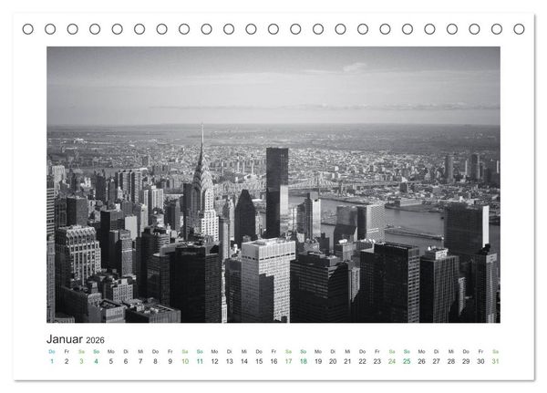Produktbild: New York in schwarz weiss (Tischkalender 2026 DIN A5 quer), CALVENDO Monatskalender