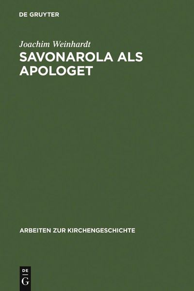 Produktbild: Savonarola als Apologet