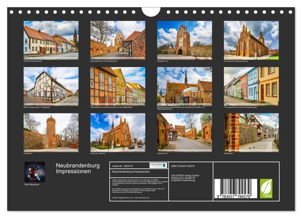 Produktbild: Neubrandenburg Impressionen (Wandkalender 2026 DIN A4 quer), CALVENDO Monatskalender
