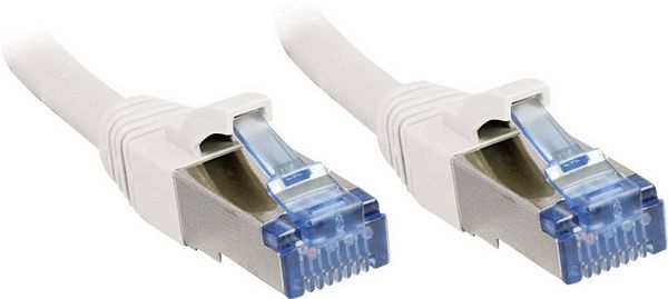 Produktbild: LINDY 47190 RJ45 Patchkabel CAT 6a S/FTP 0.30m Wei&szlig; mit Rastnasenschutz 1St.