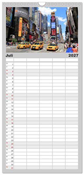 Produktbild: Familienplaner 2027 - New York City mit 5 Spalten (Wandkalender, 21 x 45 cm) CALVENDO