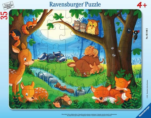 Rahmenpuzzle Ravensburger Wenn kleine Tiere schlafen gehen 35 Teile